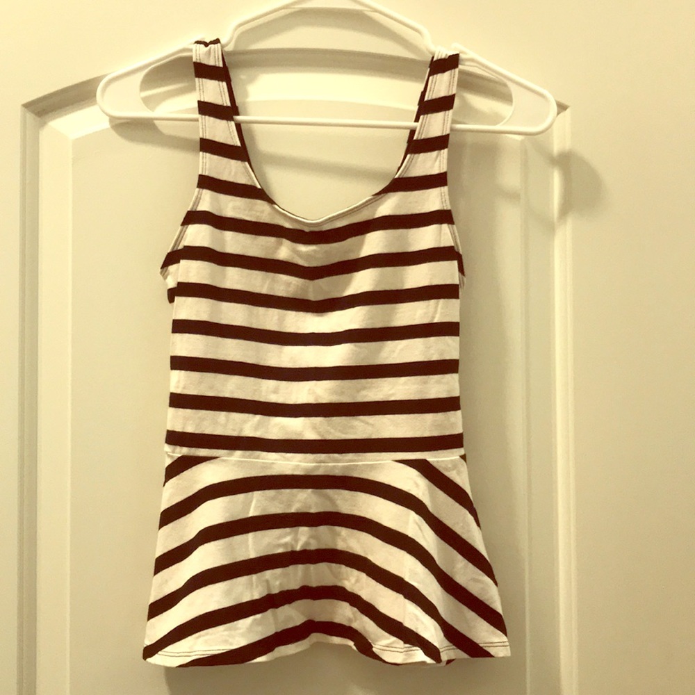 Black & white stripped peplum top